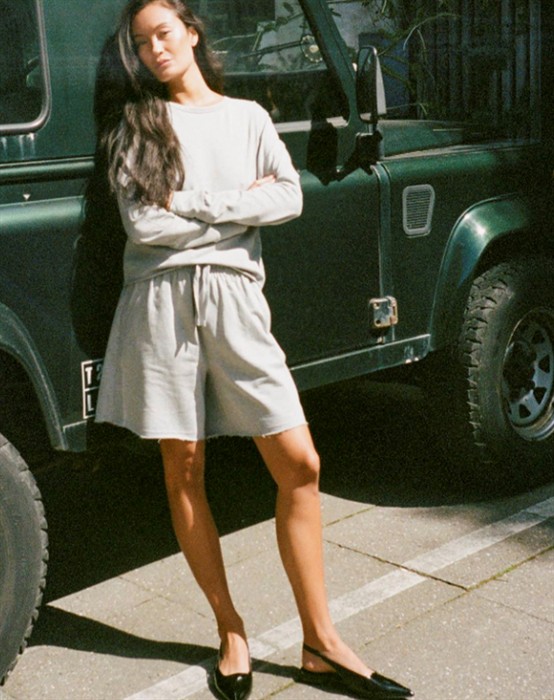 Caitlin Light Stretch Shorts - Grey Melange